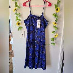 Nwt Lyrur Womens Large Button Front Cami Midi Dress